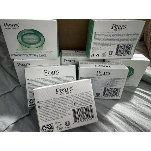 8 Pack Pears Pure & Gentle Transparent Soap 3.53 oz/100 g Bar Soap BLUE & GREEN - Picture 5 of 7